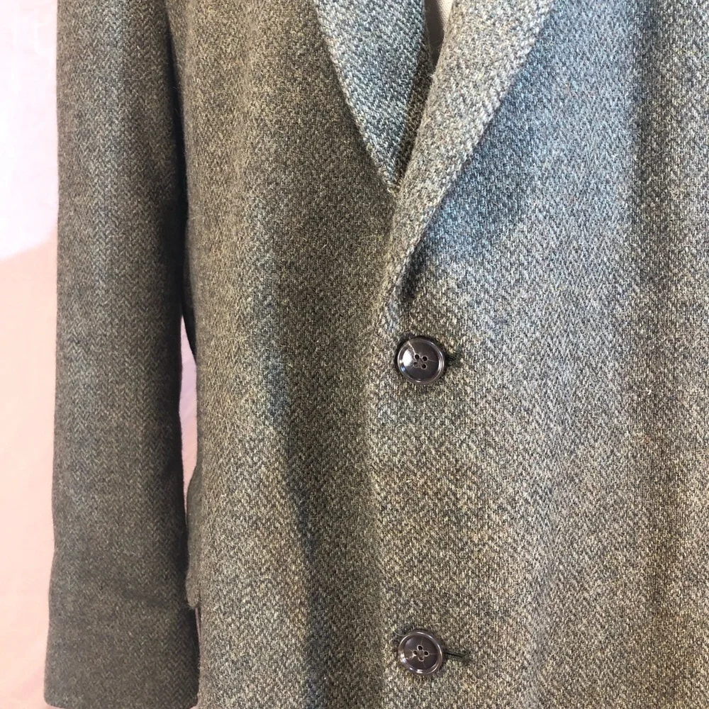 100% Wool Gray Men's Blazer Suit Coat Size Large